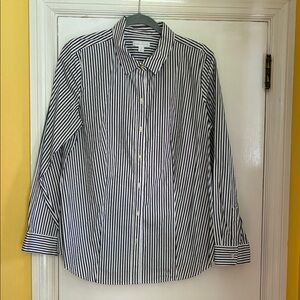 Charter Club black and white stripe shirt